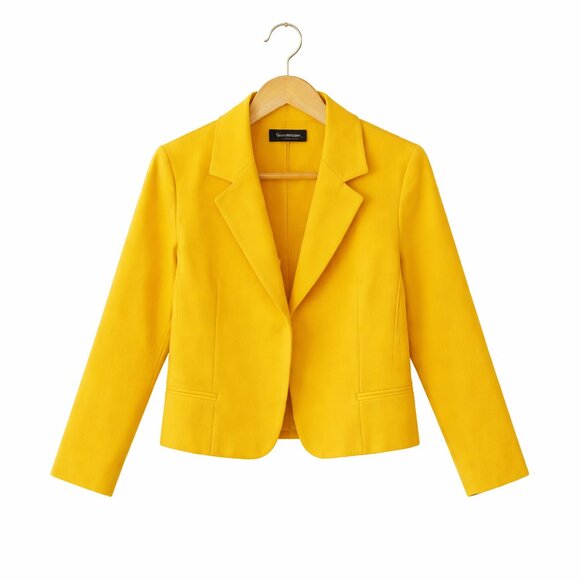 metrostyle Jackets & Blazers - Metrostyle Yellow Cropped Blazer Structured Size 12